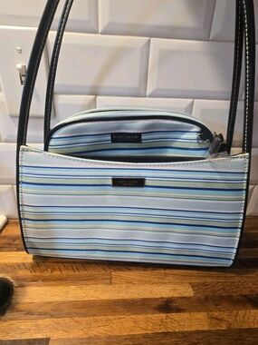 Kate Spade (2pc) Striped Shoulder Bag in Light Blue, Navy and White